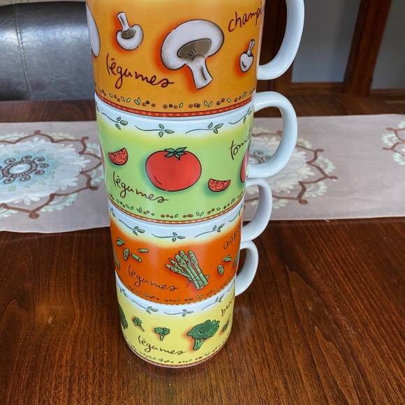 Vintage stackable mug set - Picture 3 of 4